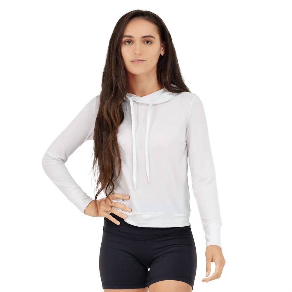 NEW SOMEWHERE SUNNY women's upf 50+ bamboo everyday lightweight hoodie in white